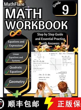 【3-4周达】MathFlare - Math Workbook 9th Grade: Math Workbook Grade 9: Equations and Expressions, Lin... [9798869325266]