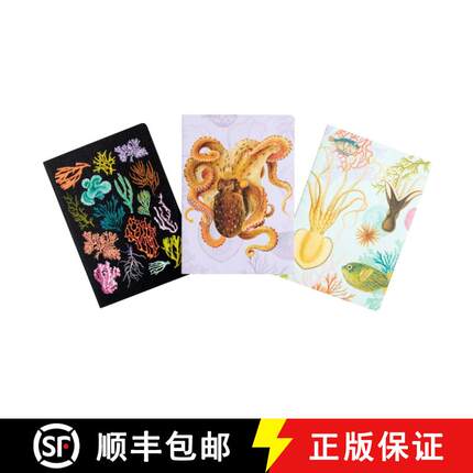 【3-4周达】Art of Nature: Under the Sea Sewn Notebook Collection (Set of 3): (Cute Stationery Gift, G... [9781647223847]
