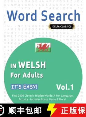 【3-4周达】Word Search in Welsh for Adults - It's Easy! Vol.1 - Delta Classics - Find 2000 Cleverly H... [9798349005190]