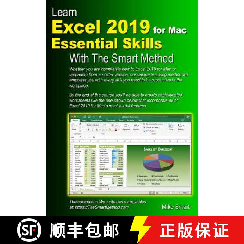 【3-4周达】Learn Excel 2019 for Mac Essential Skills with The Smart Method: Courseware tutorial for s... [9781909253322]