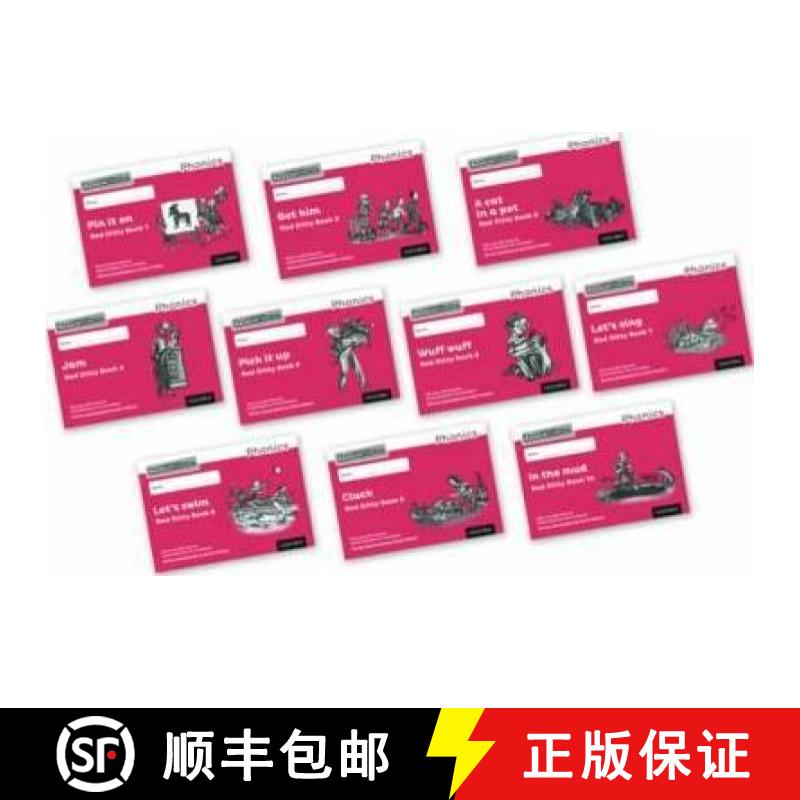 【2-3周达】Read Write Inc. Phonics: Red Ditty Black & White Books (Mixed Pack of 10) [9780198372394]