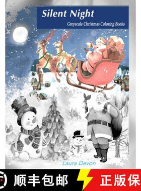 【3-4周达】Greyscale Christmas Coloring Books [9784215383615]