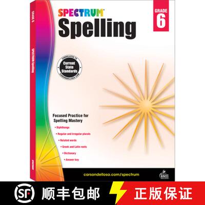 【3-4周达】Spectrum Spelling, Grade 6: Volume 33 [9781483811802]