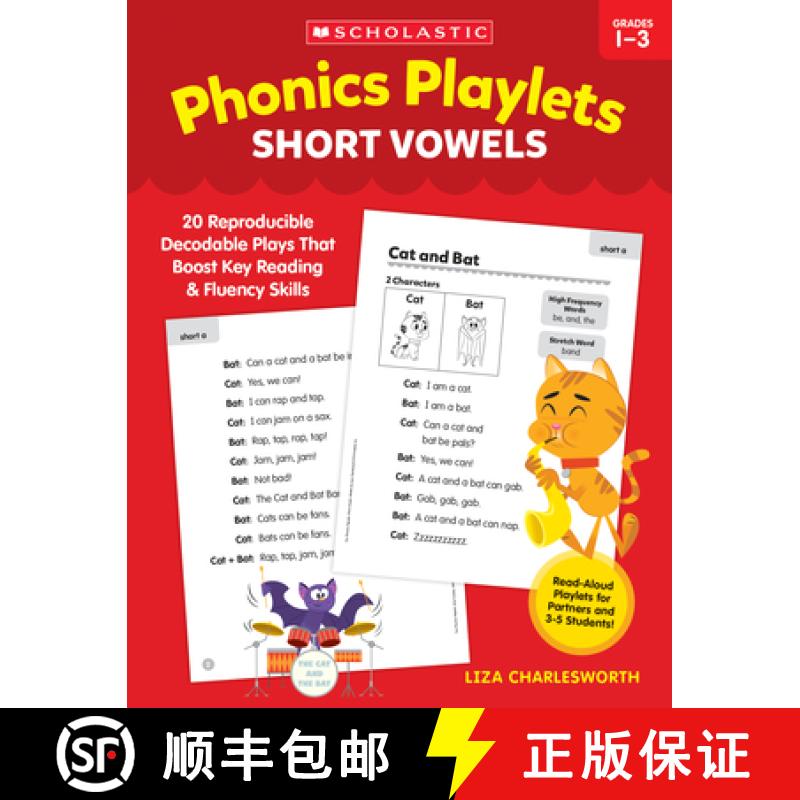 【3-4周达】Phonics Playlets: Short Vowels: 20 Reproducible Decodable Plays That Boost Key Reading and... [9781546155324]