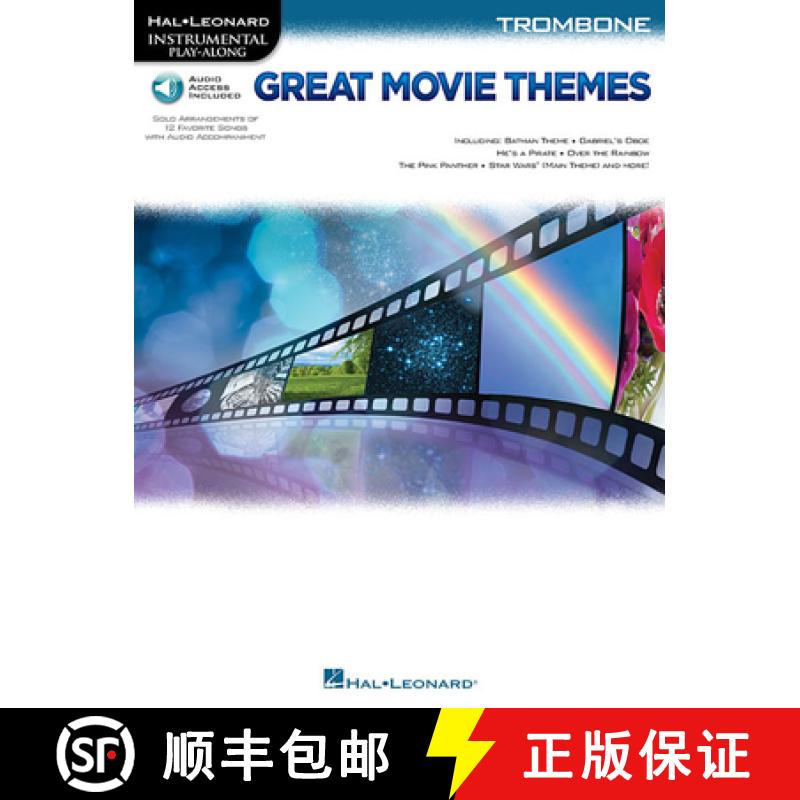 【3-4周达】Great Movie Themes - Instrumental Play-Along for Trombone (Book/Online Audio) [9781495005596]