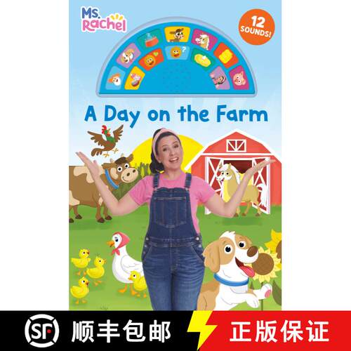【3-4周达】A Day on the Farm (Ms. Rachel): An Interactive Sound Book with 12 Sounds! [9798217029198]