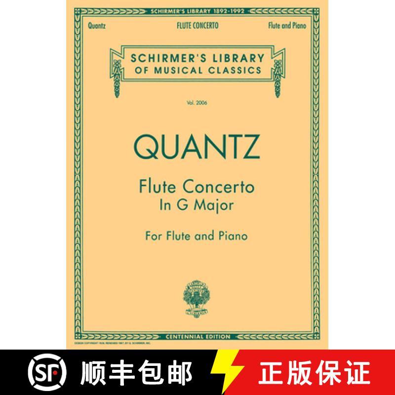 【3-4周达】Flute Concerto in G Major: Schirmer Library of Classics Volume 2006 Flute and Piano [9780793536962]