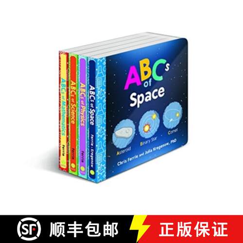 【3-4周达】精装 Baby University Abc's Board Book Set: Four Alphabet Board Books for Toddlers [9781492684404]