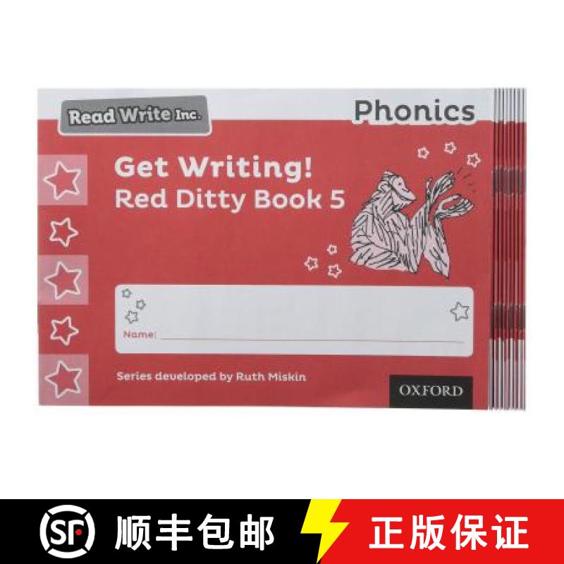 【2-3周达】Read Write Inc. Phonics: Get Writing! Red Ditty Book 5 Pack of 10 [9780198414315]