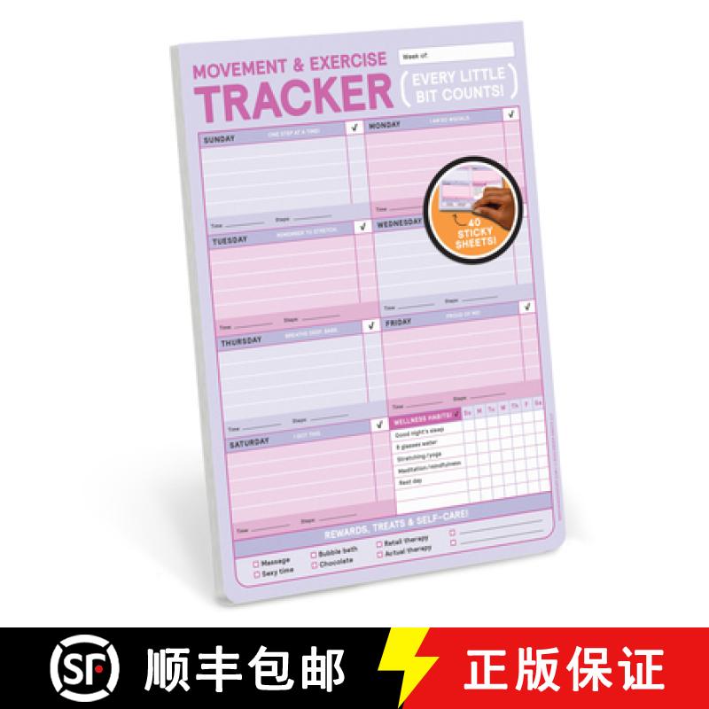 【3-4周达】Movement & Exercise Tracker Big & Sticky Notepad - Sticky Fitness Tracker Pad (40 Sheets, ... [9781683494195]