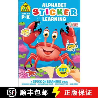 预订 School Zone Alphabet Sticker Learning Workbook [9781589477469]