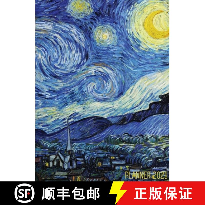 【2-3周达】Vincent van Gogh Planner 2021: Starry Night Planner Organizer - Calendar Year January - De... [9781952772801]