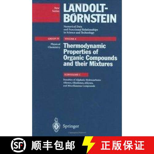 【3-4周达】精装 Densities of Aliphatic Hydrocarbons: Alkenes, Alkadienes, Alkynes, and Miscellaneous ... [9783540615545]