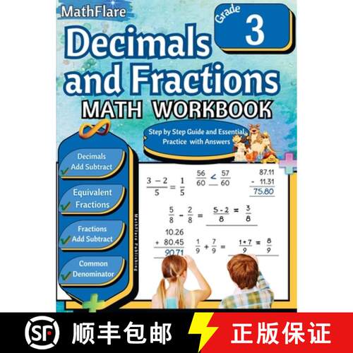 【3-4周达】Decimals and Fractions Math Workbook 3rd Grade: Fractions and Decimals Grade 3, Adding and... [9798869372659]