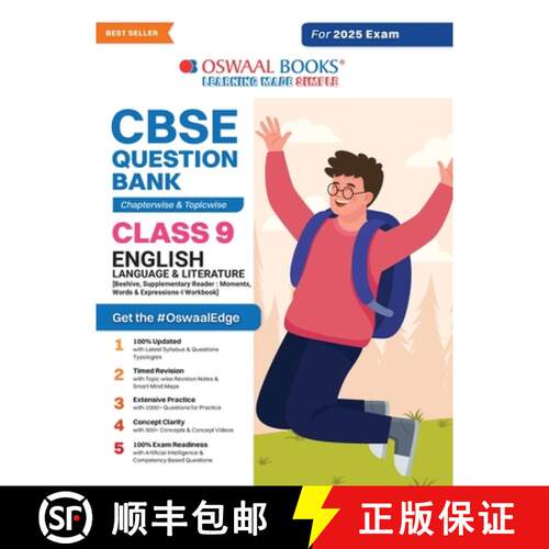 【3-4周达】Oswaal CBSE Question Bank Class 9 English Language & Literature, Chapterwise and Topicwise... [9789359583334]