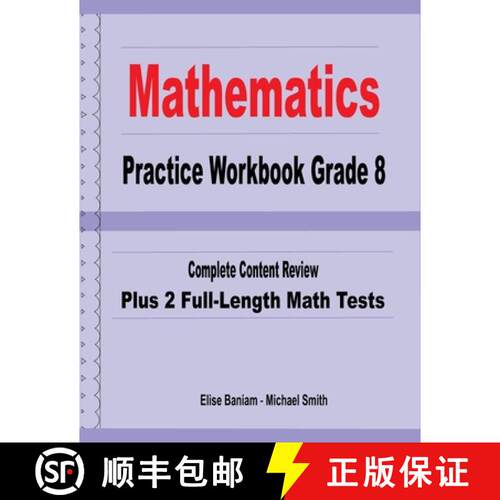 【3-4周达】Mathematics Practice Workbook Grade 8: Complete Content Review Plus 2 Full-Length Math Tests [9781636201146]