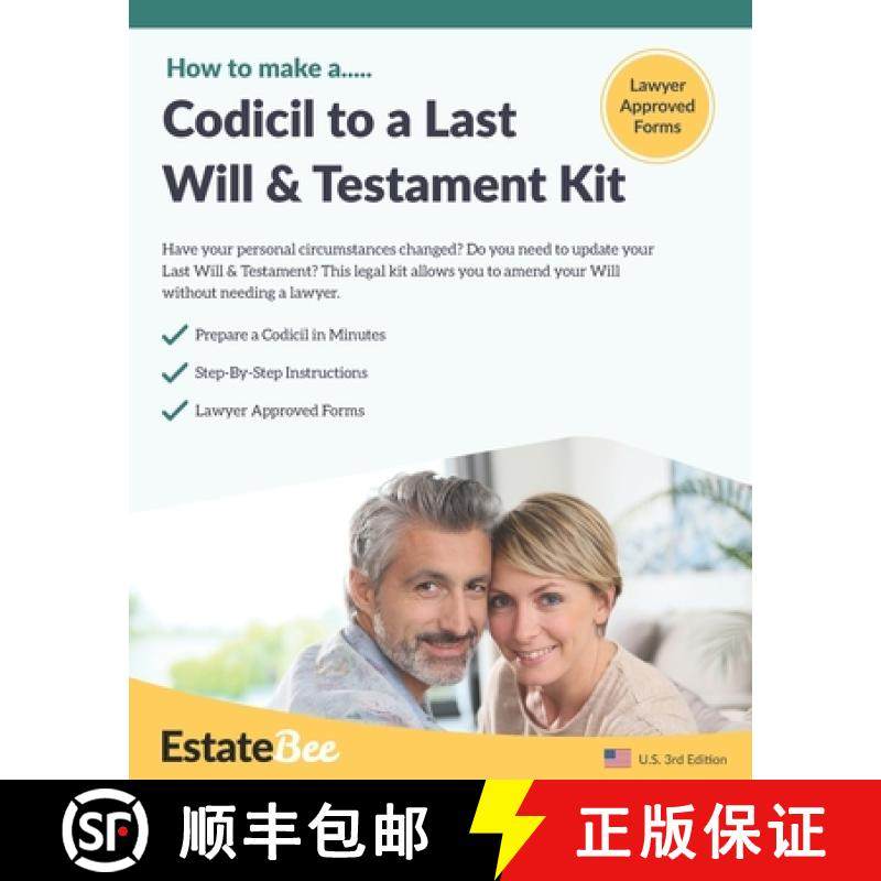 预订 Codicil to a Last Will & Testament Kit: Make a Codicil to Your Last Will in Minutes [9781913889012]