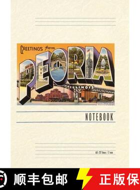 【3-4周达】Vintage Lined Notebook Greetings from Peoria, Illinois [9798385414376]