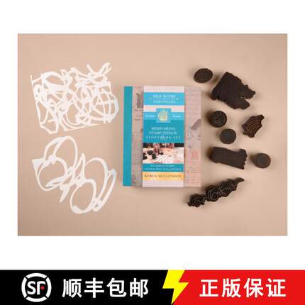 【3-4周达】Mixed-Media Stamp, Stencil, and Storybook Set European Scripts: 8 Premium Art Stamps, 2 St... [9780764368899]