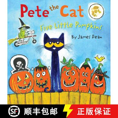 【3-4周达】Pete the Cat: Five Little Pumpkins: A Halloween Book for Kids [9780062304186]