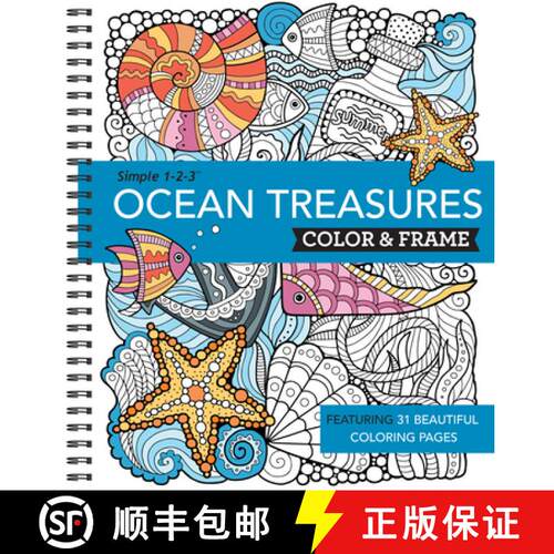 【3-4周达】Color & Frame - Ocean Treasures (Adult Coloring Book) [9781645582182]