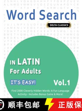 【3-4周达】Word Search in Latin for Adults - It's Easy! Vol.1 - Delta Classics - Find 2000 Cleverly H... [9798349005350]