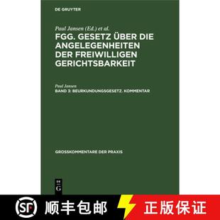 Auflag... Sonderausgabe Freiwillige Gerichtsbarkeit Jansen Kommentar Aus 9783110035322 预订 Beurkundungsgesetz.