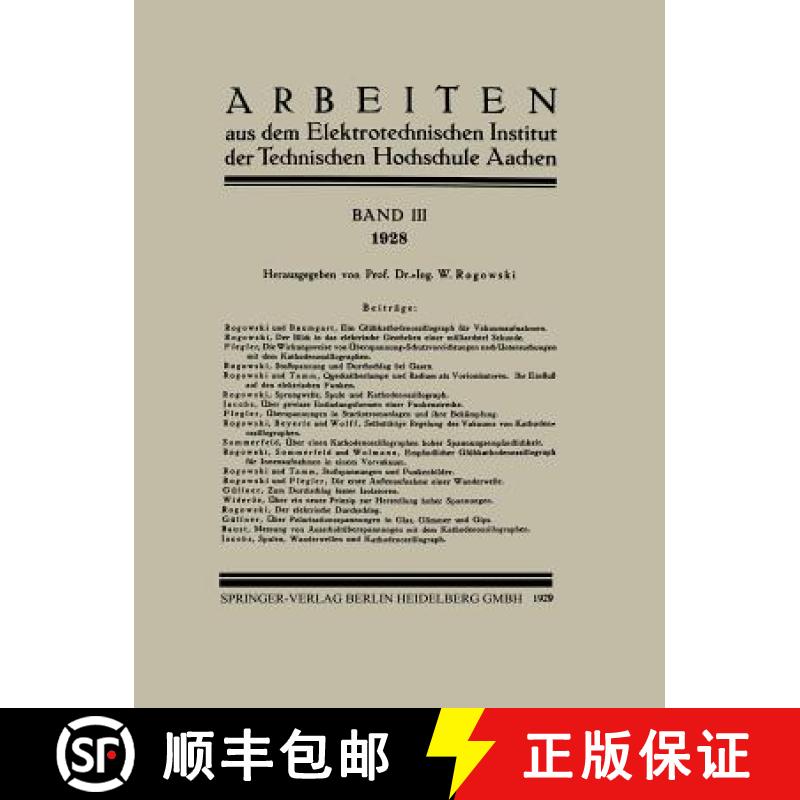 【3-4周达】Arbeiten Aus Dem Elektrotechnischen Institut Der Technischen Hochschule Aachen: Band III: ... [9783662393840]