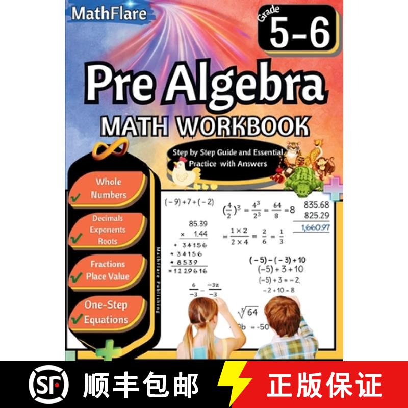 【3-4周达】Pre Algebra Workbook 5th and 6th Grade: Pre Algebra Workbook 5-6, One-Step Equations, Whol... [9798869374783]