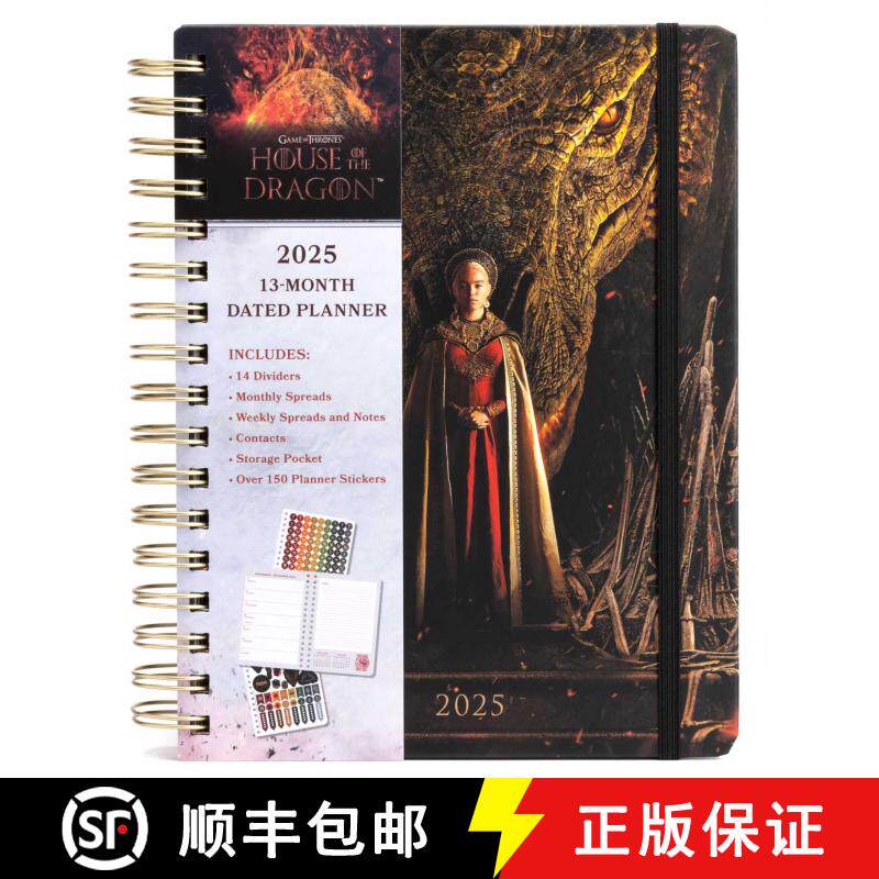 【3-4周达】精装 2025 House of the Dragon 13-Month Weekly Planner [9798886637120]