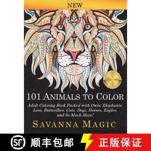 Color Elephants Adult 101 Lions Owls Coloring Butterflies... Packed Animals With 4周达 9781948674850 Book