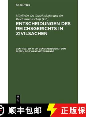 预订 Generalregister Zum Elften Bis Zwanzigsten Bande [9783112686096]