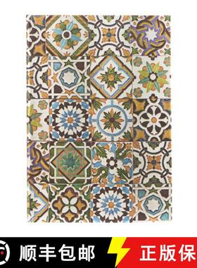 【3-4周达】Paperblanks Porto Portuguese Tiles Hardcover Journal MIDI Unlined Elastic Band Closure 144... [9781439796009]