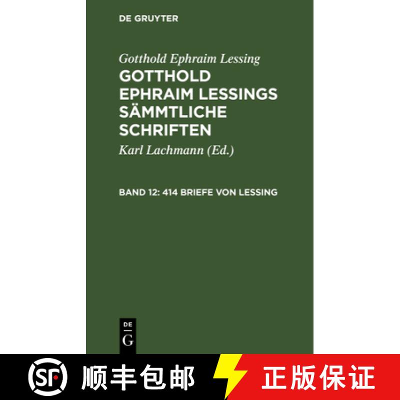 预订 414 Briefe von Lessing [9783112624531]