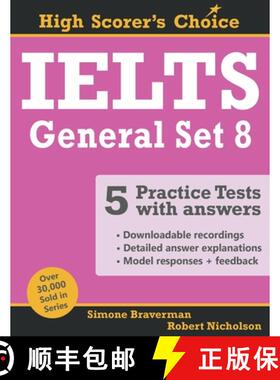 【3-4周达】IELTS 5 Practice Tests, General Set 8: Tests No. 36-40 [9780648868262]
