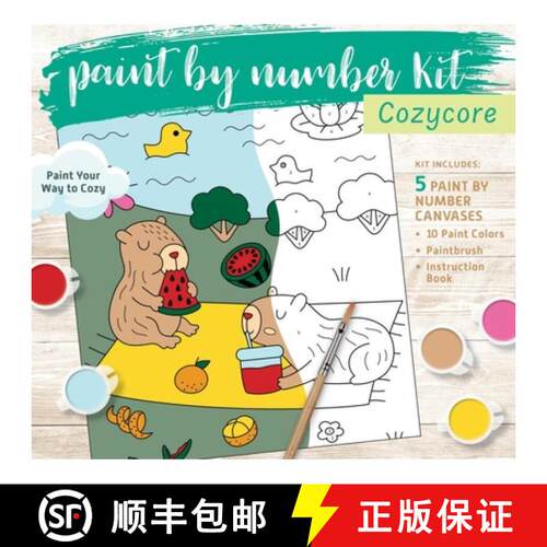 【3-4周达】Cozycore Paint by Number Kit : Paint Your Way to Cozy - Kit Includes: 5 Paint by Number Ca... [9780785848943]