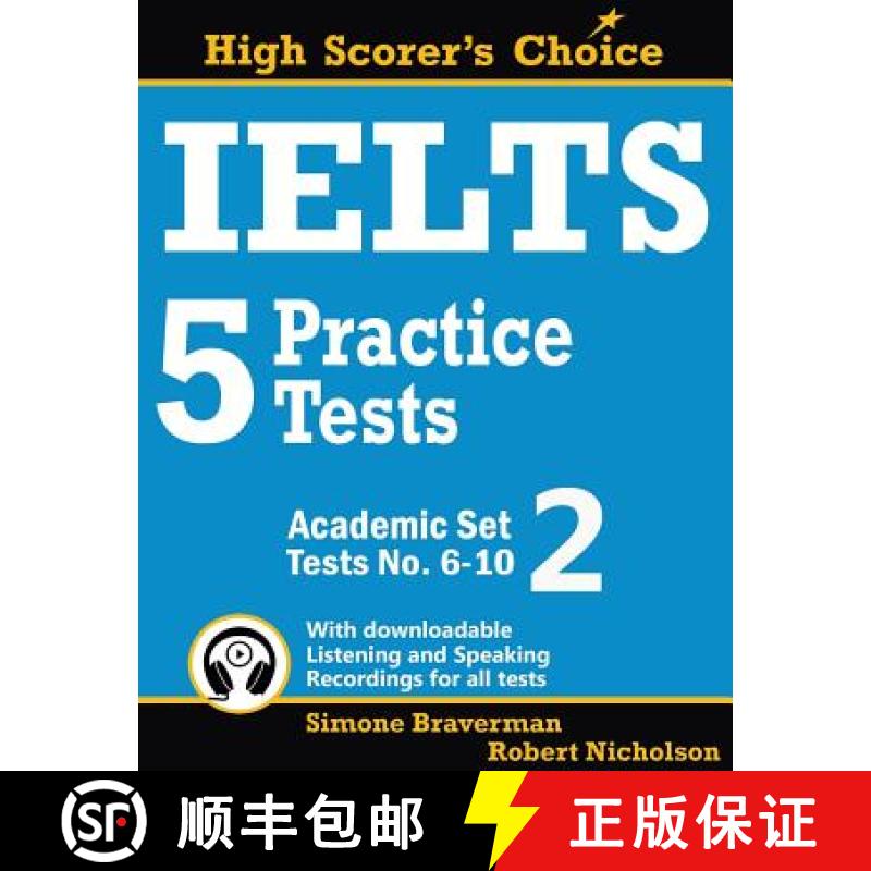 【3-4周达】IELTS 5 Practice Tests, Academic Set 2: Tests No. 6-10 [9780648000006]图片