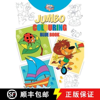 【3-4周达】Jumbo Colouring Blue  Book  for 4 to 8 years old  Kids | Best Gift to Children for Drawing... [9789384906283]