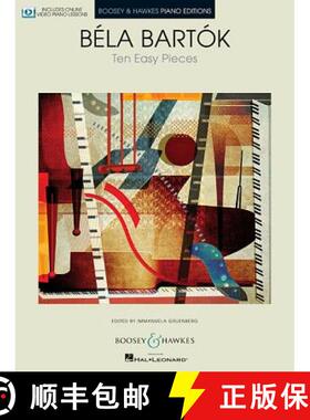 【3-4周达】Bartok: Ten Easy Pieces for Piano (Book/Online Media) [9781495061172]