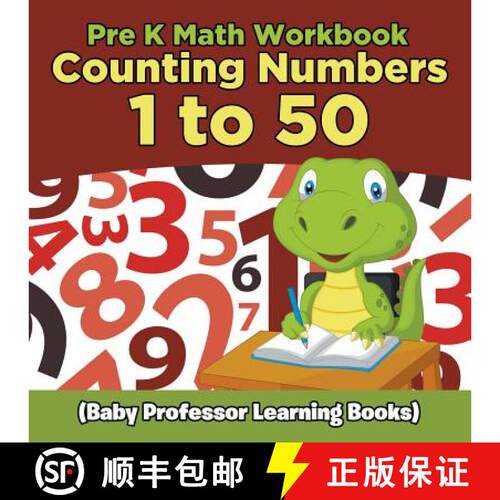 【3-4周达】Pre K Math Workbook: Counting Numbers 1 to 50 (Baby Professor Learning Books) [9781682800355]