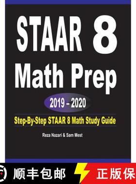 【3-4周达】STAAR 8 Math Prep 2019 - 2020: Step-By-Step STAAR 8 Math Study Guide [9781646120369]