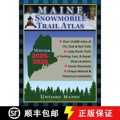 【3-4周达】2025-2026 Maine Snowmobile Trail Map Atlas [9798349681653]