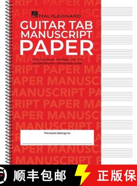 【3-4周达】Guitar Tablature Manuscript Paper Wire-Bound Blank Sheet Music Book 11 Tablature Staves Pe... [9781495049231]