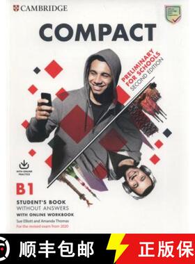 剑桥PET考试 学生书不带答案带网上练习册 Compact Preliminary for Schools Student's Book Without Answers... [9781316999905]