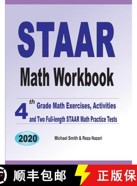 【3-4周达】STAAR Math Workbook:  4th Grade Math Exercises, Activities, and Two Full-Length STAAR Math... [9781646127085]
