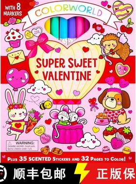 【3-4周达】ColorWorld: Super Sweet Valentine: Plus 35 Stickers and 32 Pages to Color! [9781667210599]