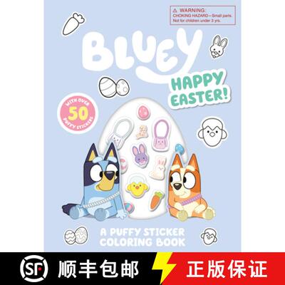 【3-4周达】Bluey: Happy Easter! a Puffy Sticker Coloring Book: With Over 50 Puffy Stickers [9780593888940]