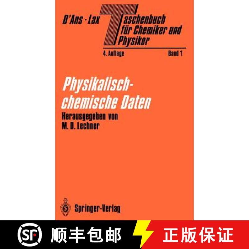 【3-4周达】Taschenbuch für Chemiker und Physiker : Band I Physikalisch-chemische Daten [9783540528951]