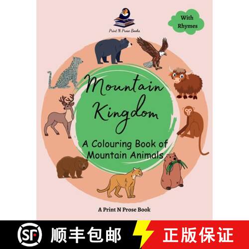 【3-4周达】Mountain Kingdom -  A Colouring Book of Mountain Animals - Coloring Activity Book for 6 to... [9788196455637]