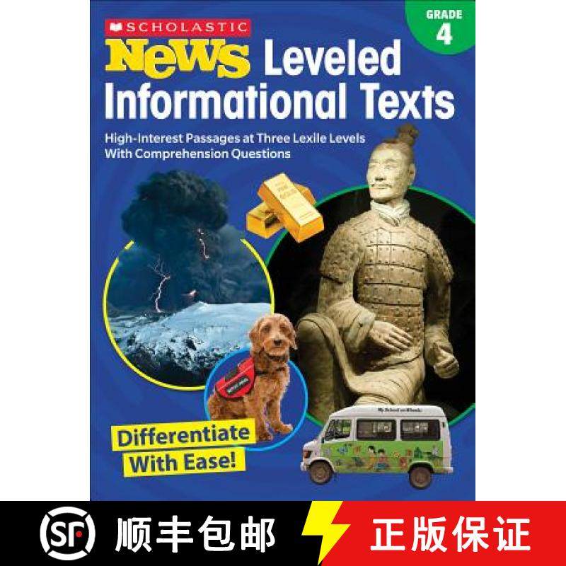 预订 Scholastic News Leveled Informational Texts: Grade 4: High-Interest Passages Written in Three Le... [9781338284744]